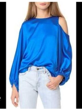 Tibi satin shoulder cut out top Sz XS (fits larger)